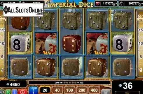 Win screen 2. Imperial Dice from EGT