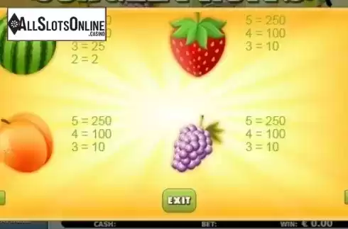 Paytable 2. Jungle Fruits from OMI Gaming