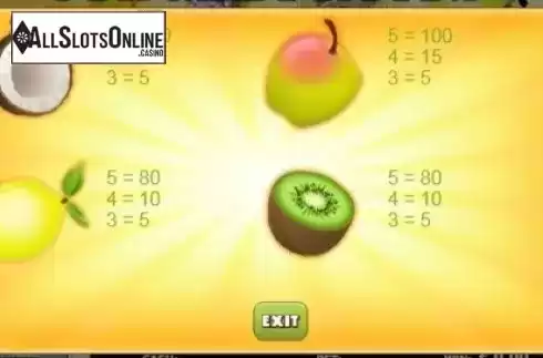 Paytable 3. Jungle Fruits from OMI Gaming