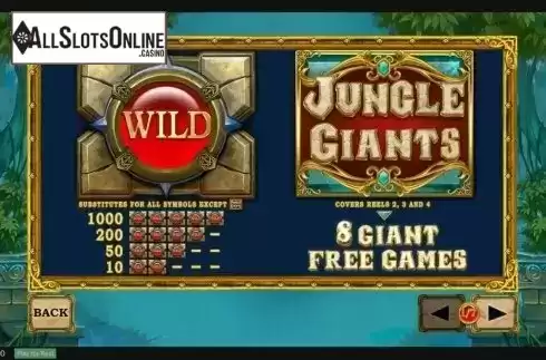 Paytable 1. Jungle Giants from Playtech