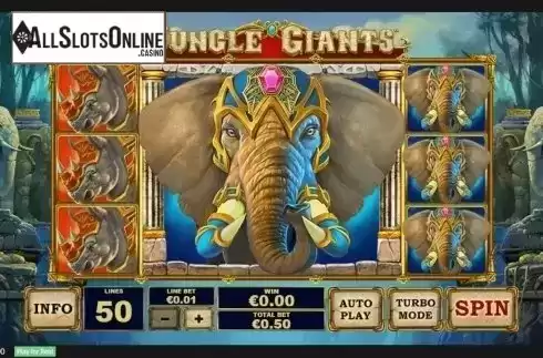 Reels screen. Jungle Giants from Playtech