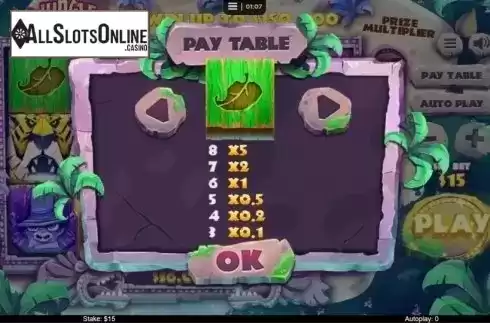 Paytable 2. Jungle Tumble from Instant Win Gaming