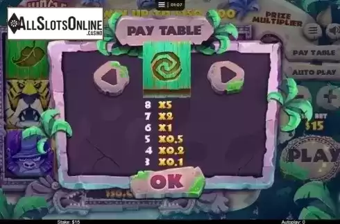 Paytable 3. Jungle Tumble from Instant Win Gaming