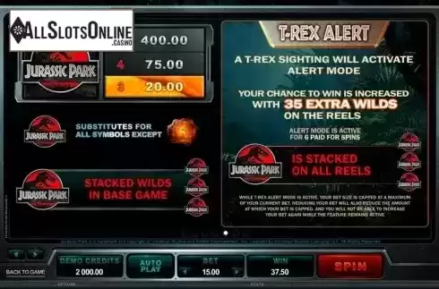 Screen6. Jurassic Park from Microgaming