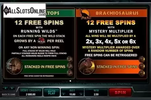 Screen4. Jurassic Park from Microgaming