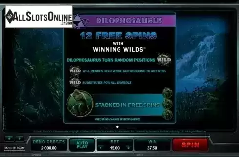 Screen5. Jurassic Park from Microgaming
