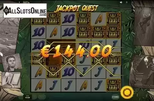 Win screen. Jackpot Quest from Red Tiger