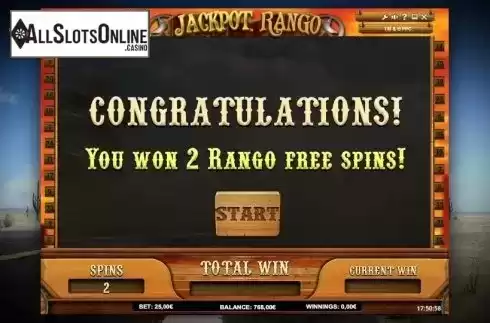 Free spins presentation. Jackpot Rango from iSoftBet