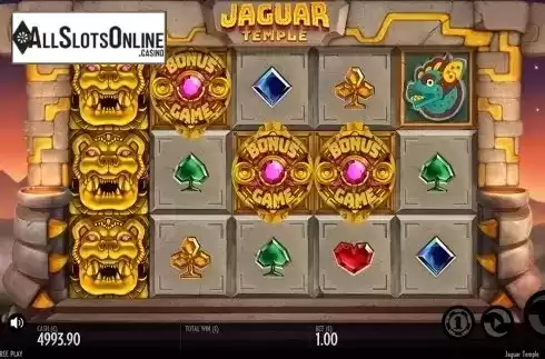 Free spins win screen. Jaguar Temple from Thunderkick
