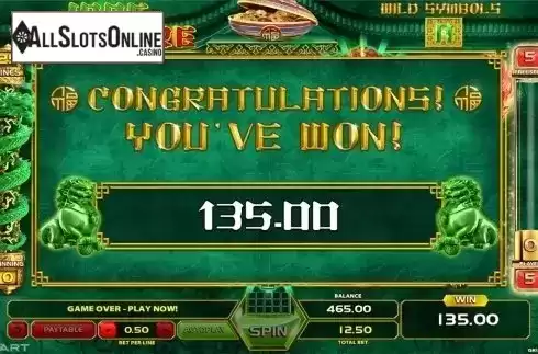 Free spins total win screen. Jade Treasure from GameArt