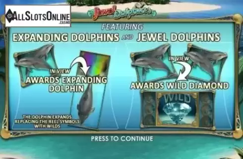 Start Screen. Jewel Dolphin from CR Games