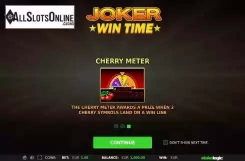 Intro Game screen 3. Joker Wintime from StakeLogic