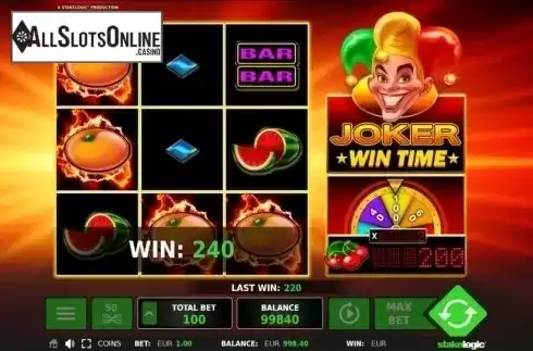 Low Win Screen. Joker Wintime from StakeLogic