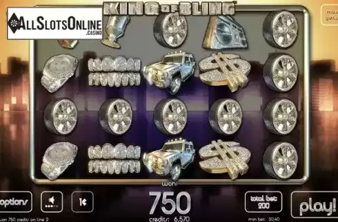 Win Screen. King of Bling from Incredible Technologies