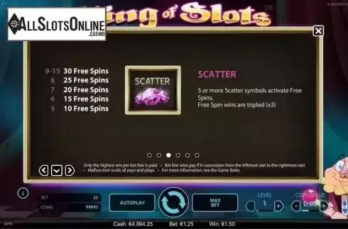 Screen6. King of Slots from NetEnt
