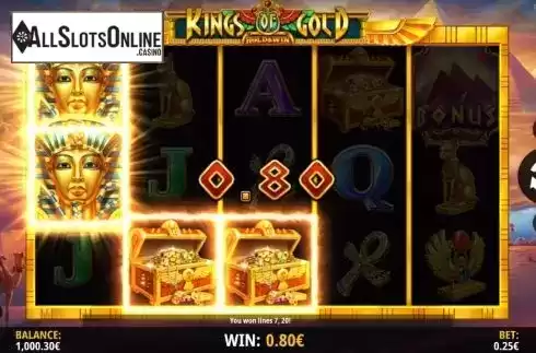 Win Screen. Kings of Gold from iSoftBet