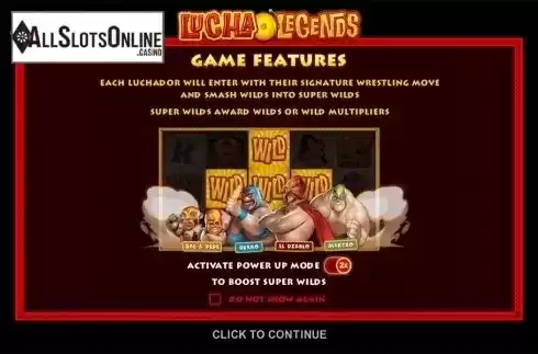 Intro screen. Lucha Legends from Microgaming