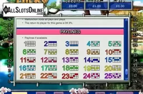 Paylines. Lucky Blossom from Eyecon
