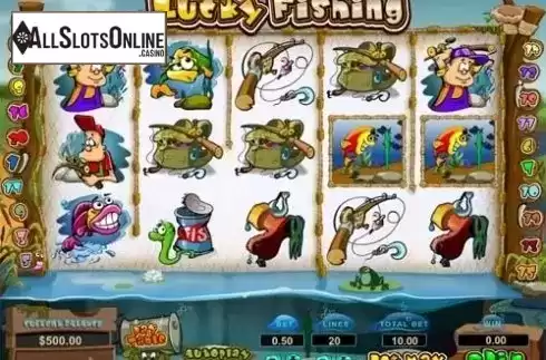 Game Workflow screen. Lucky Fishing from Pragmatic Play