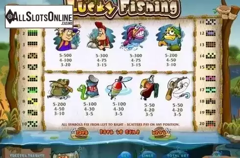 Paytable 1. Lucky Fishing from Pragmatic Play