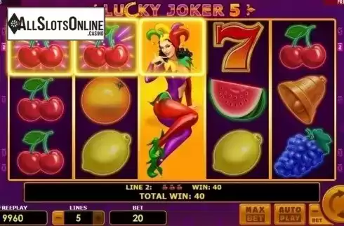 Win Screen. Lucky Joker 5 from Amatic Industries