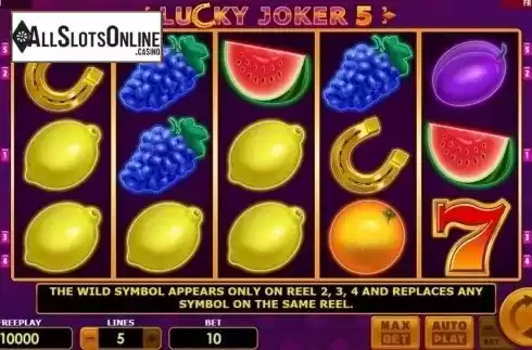 Reel Screen. Lucky Joker 5 from Amatic Industries
