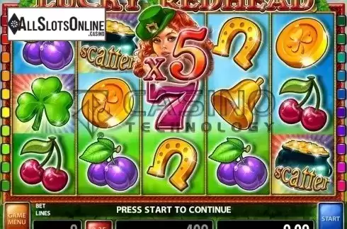 Win Screen . Lucky Redhead from Casino Technology