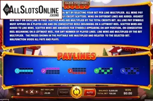 Paylines. Lucky Roaster from EAgaming