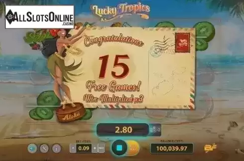 Free Spins Triggered. Lucky Tropics from BF games