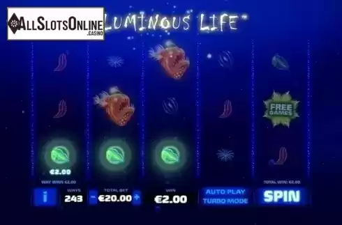 Win Screen. Luminous Life from Playtech