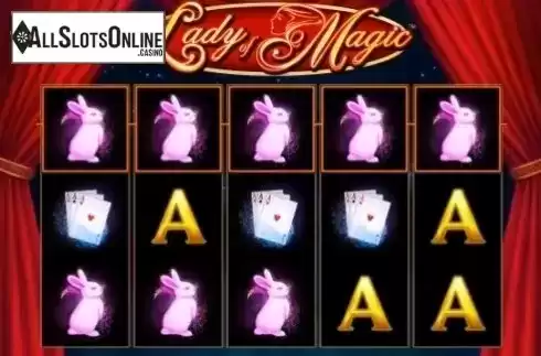 Win screen. Lady of Magic from Reel Time Gaming
