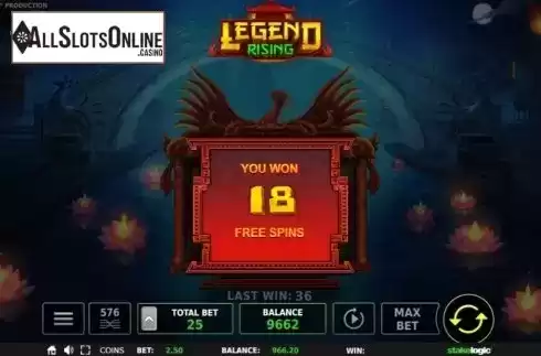 Free Spins 1. Legend Rising from StakeLogic