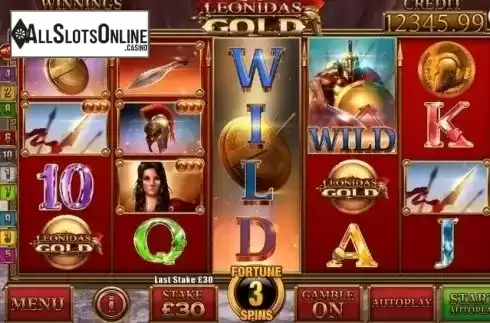 Wild Win screen. Leonidas Gold from Bla Bla Bla Studious