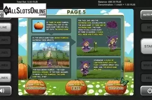 Bonus Game. Pumpkin Fairy from Igrosoft