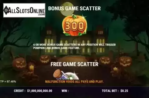 Scatter Screen. Pumpkin Party from Slot Factory