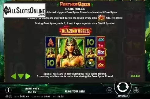 Paytable 3. Panther Queen from Pragmatic Play
