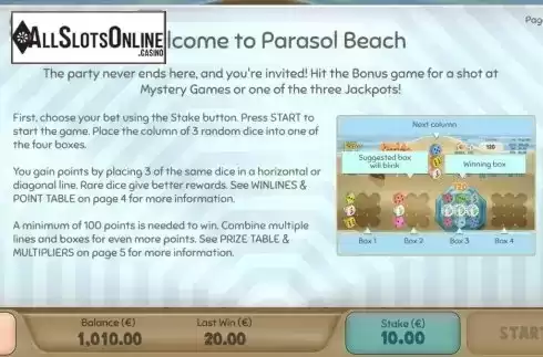Info. Parasol Beach from Air Dice