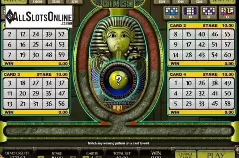 Game Screen 1. Pharaoh Bingo from Microgaming