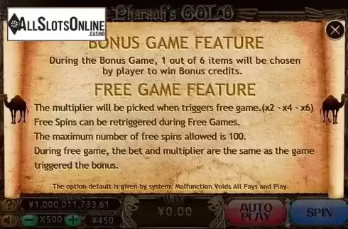 Bonus & Free spins. Pharaohs Gold (CQ9 Gaming) from CQ9Gaming