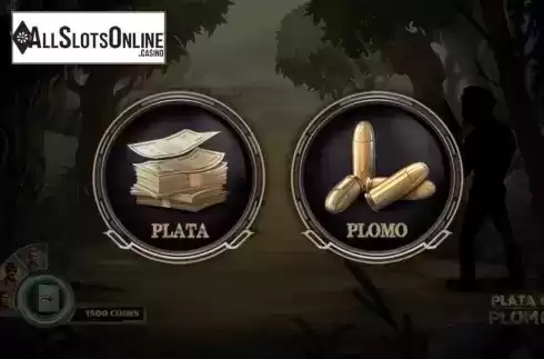 Bonus game screen. Plata o Plomo from Spinmatic