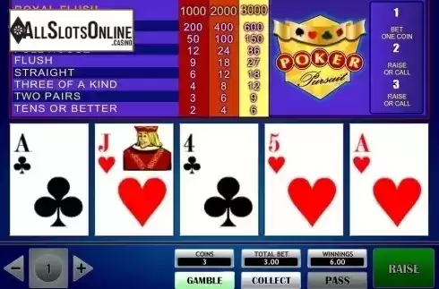 Game Screen. Video Poker Pursuit (iSoftBet) from iSoftBet