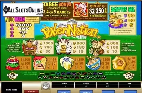 Screen2. Pollen Nation from Microgaming