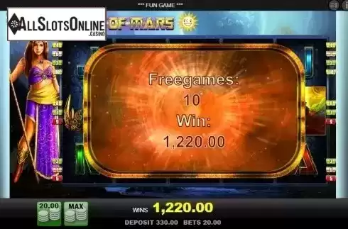 Free Spins Win. Queen of Mars from Merkur