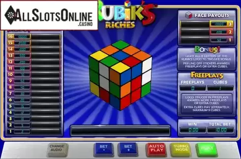 Reels screen. Rubik's Riches from Playtech