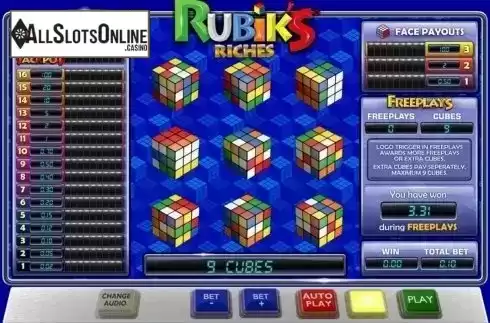 Free spins screen 3. Rubik's Riches from Playtech
