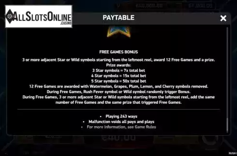 Free Games feature screen