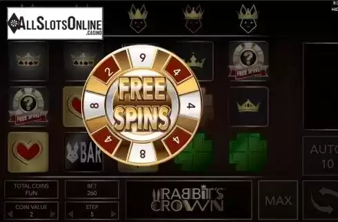 Free spins screen . Rabbit's Crown from Espresso Games