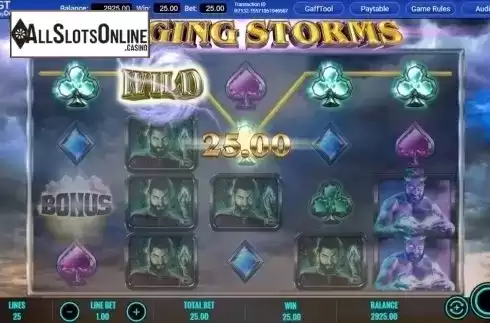 Win Screen 3. Raging Storms from IGT