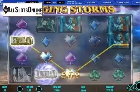 Win Screen 4. Raging Storms from IGT