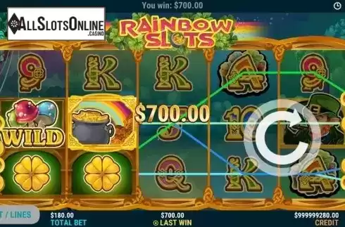 Win Screen . Rainbow Slots from Slot Factory